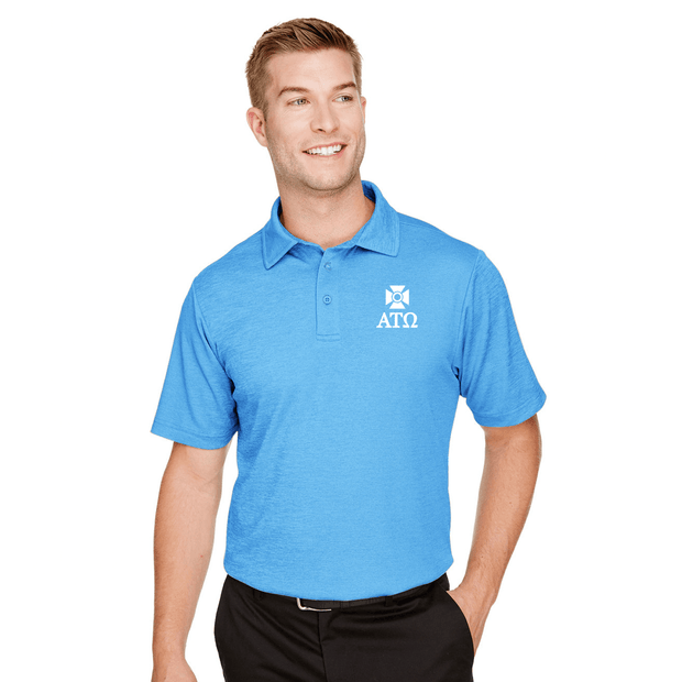 Alpha Tau Omega Fraternity Shirts > Short sleeve polo shirts Alpha Tau Omega Performance Polo in Ocean Blue