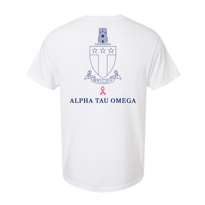 Alpha Tau Omega Azure and Pink Ribbon Tee