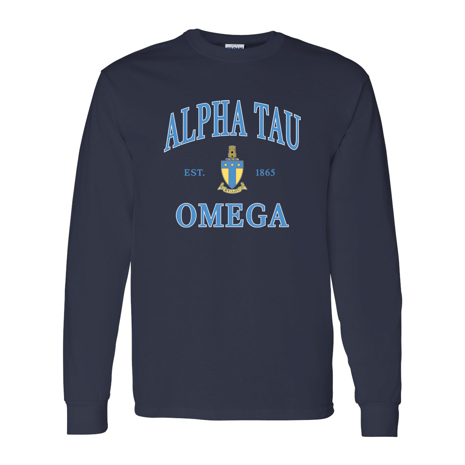 Alpha Tau Omega Bella + Canvas Black Long Sleeve T Shirt ATO Letters *NEW*  