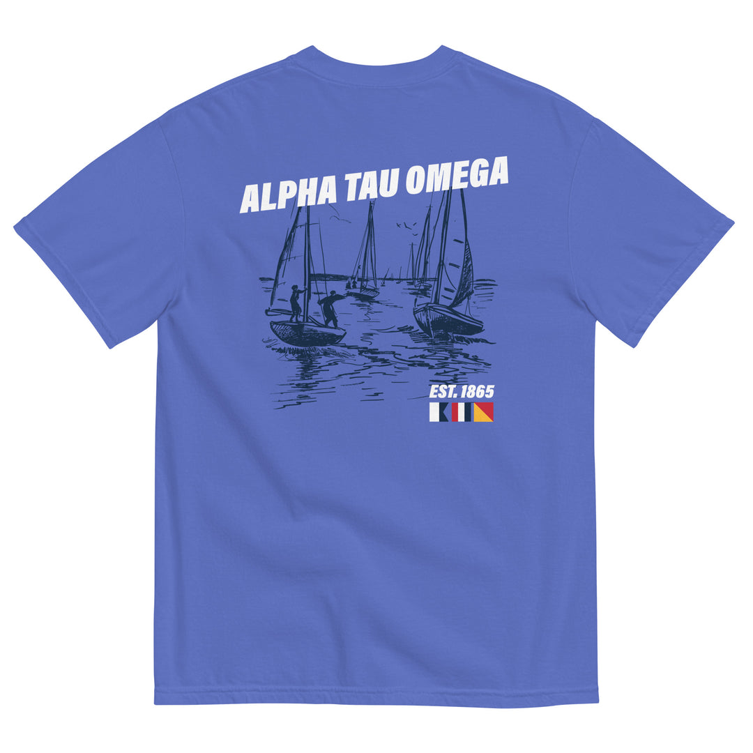 Alpha Tau Omega Blue Sailing T-Shirt Back Comfort Colors