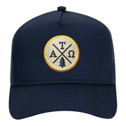 Alpha Tau Omega Fraternity Billed hats Navy OUTDOORS COLLECTION: ATO Trucker Hat