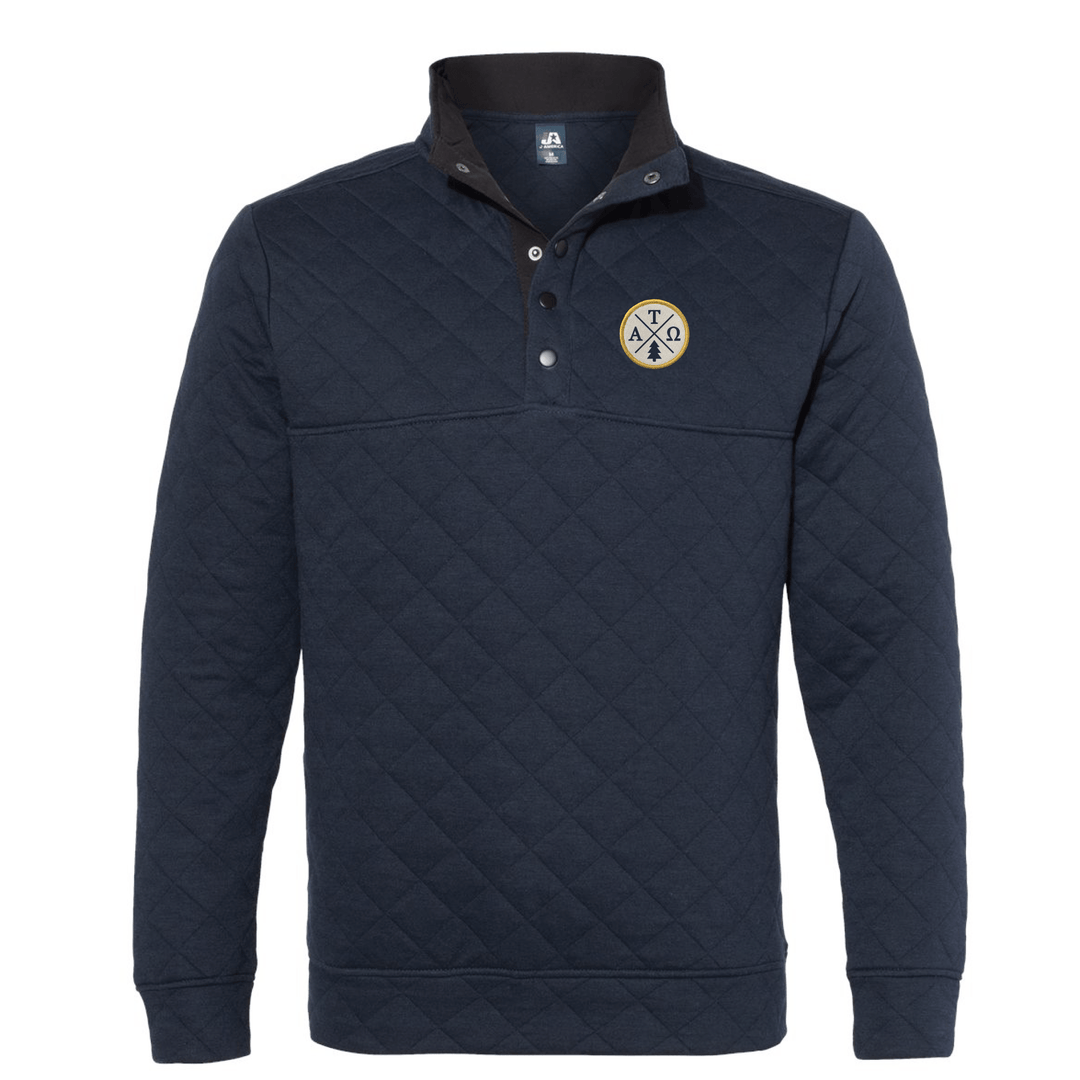 Alpha Tau Omega Fraternity Jackets OUTDOORS COLLECTION: ATO - Quilted Snap Pullover