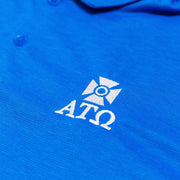Alpha Tau Omega Fraternity Short sleeve polo shirts Alpha Tau Omega Performance Polo in Ocean Blue