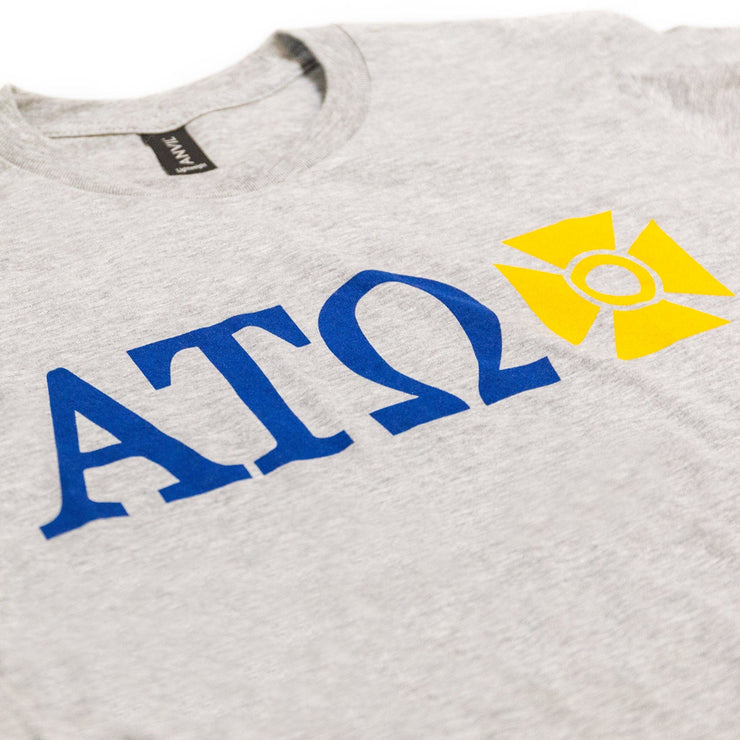 Alpha Tau Omega Fraternity Short sleeve t-shirts ATO Sport Grey Letters Tee