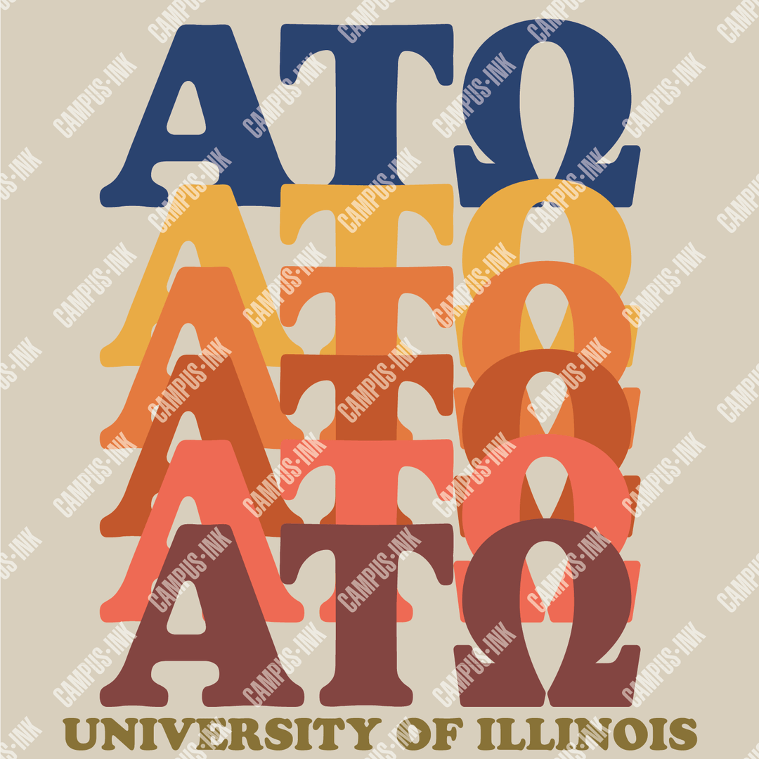 Campus Ink T-Shirt Design Alpha Tau Omega 70's Letters Design