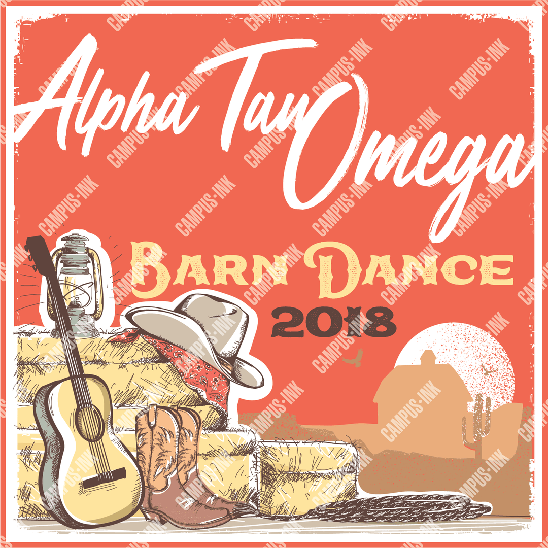 Campus Ink T-Shirt Design Alpha Tau Omega Farm Scene Design