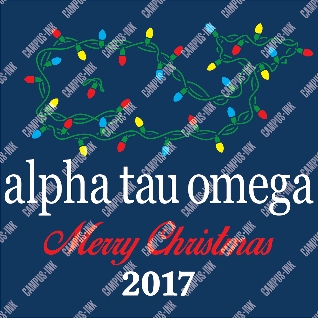 Campus Ink T-Shirt Design Alpha Tau Omega Holiday Lights Design